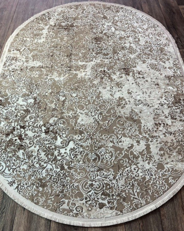 Турецкий ковер овальный Atlantik Hali Deco 10134A (Полиэстер, бежевый)