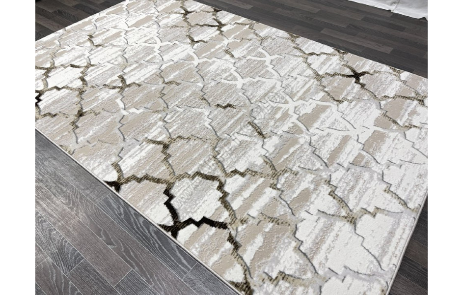 Турецкий ковер 40547B_KAHVE / COKME BEYAZ