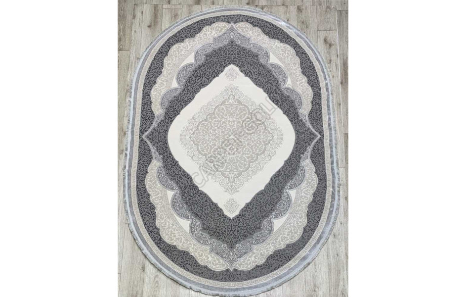 36846A OVAL L.GREY / GREY Amber