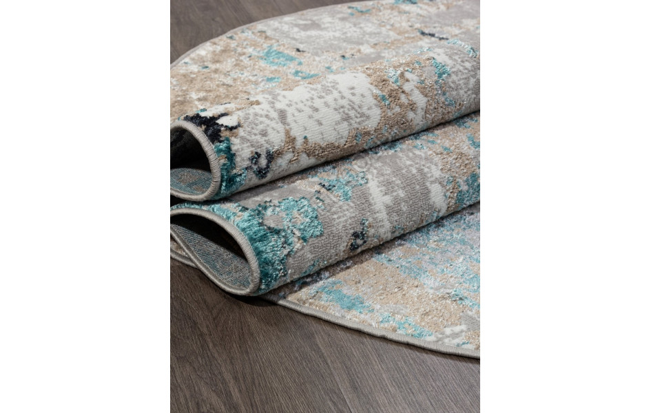 Ковер 01632A - GREY / TURQUOISE - Овал - коллекция PARADIZE