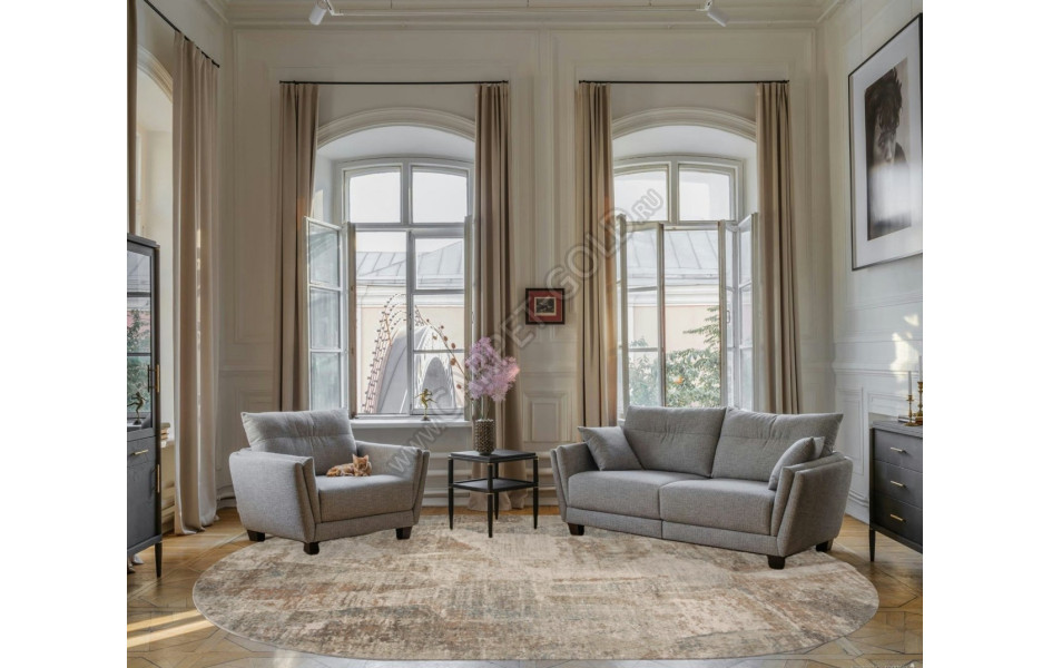 Ковер F428AB - BEIGE / PUDRA - Овал - коллекция AFINA